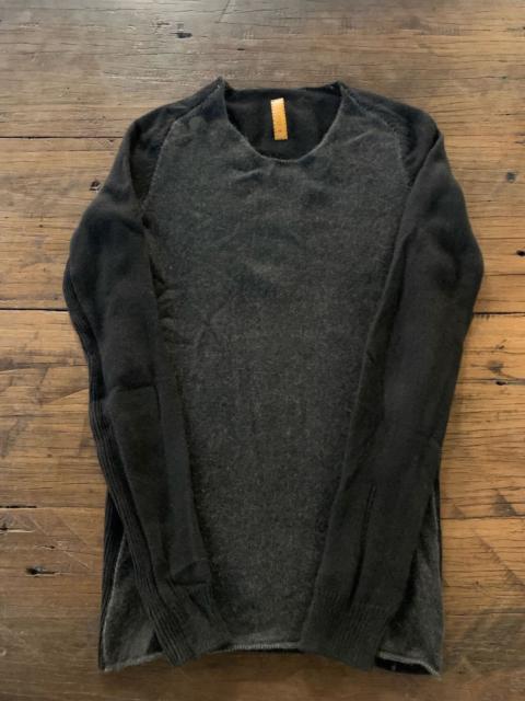 Layer-0 Layer-0 FW18 Grey Black Hand-Stitched Patchwork Cashmere Silk Sweater