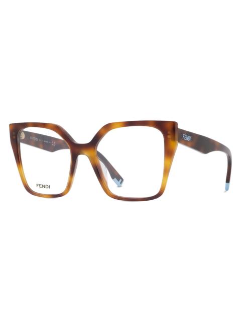 FENDI Women's 54MM Square Eyeglasses - Blonde Havana