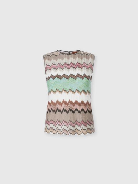Missoni Snake-Pattern Viscose Lamé Sleeveless Crewneck Top