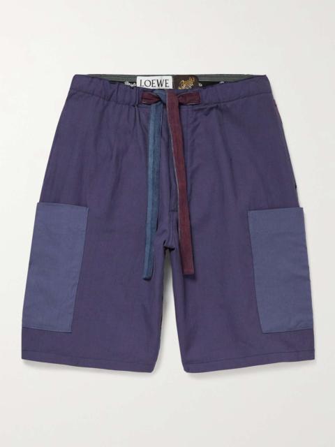Loewe + Paula's Ibiza Striped Linen and Cotton-Blend Drawstring Shorts