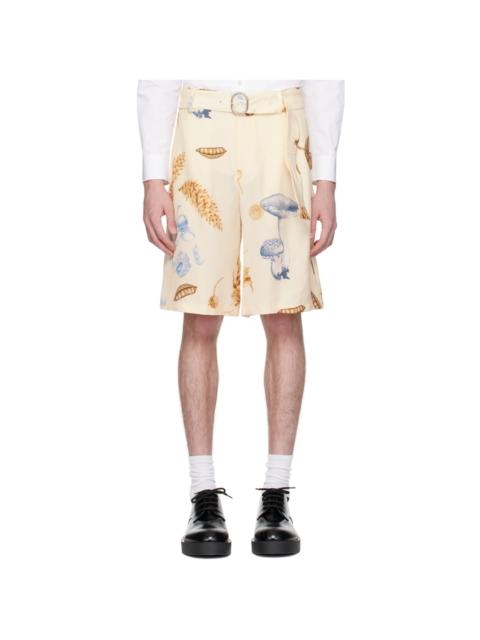 Jil Sander Beige Printed Shorts