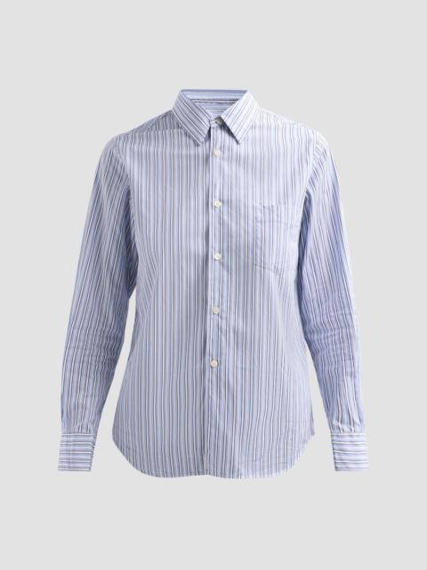 Comme Des Garçons Women's Stripe Cotton Shirt - Sax White Navy