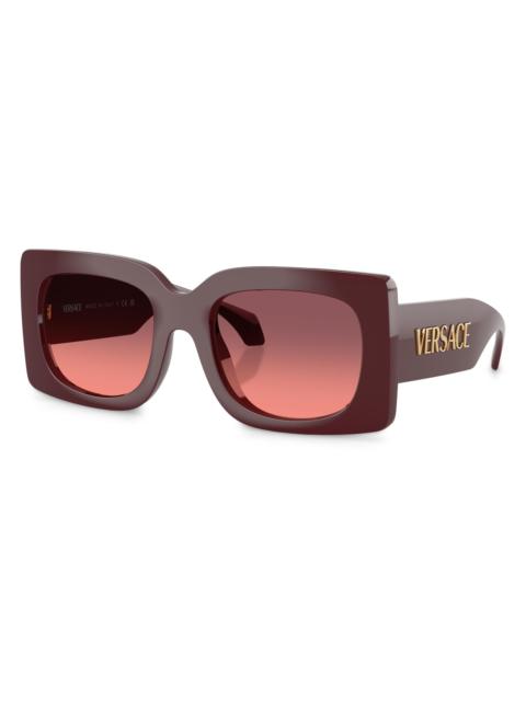 VERSACE Women's 54MM Square Sunglasses - Burgundy Pink