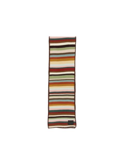 Paul Smith Signature Stripe blanket-stitch scarf
