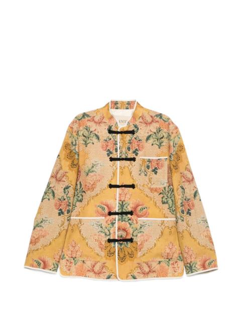 Valentino floral-print frog-closure jacket