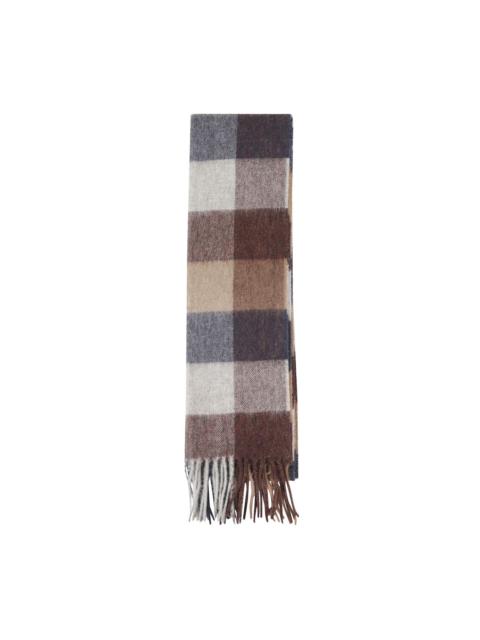 Barbour checked fringed scarf