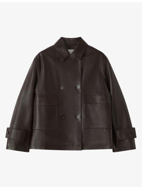 JOSEPH Delia Collared Relaxed-Fit Nappa-Leather Jacket