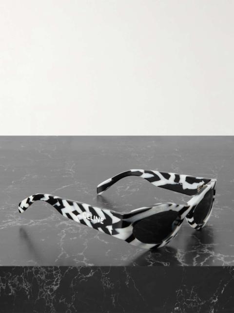 Monochroms cat-eye zebra-print acetate sunglasses