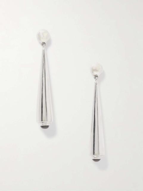 Secession silver garnet earrings