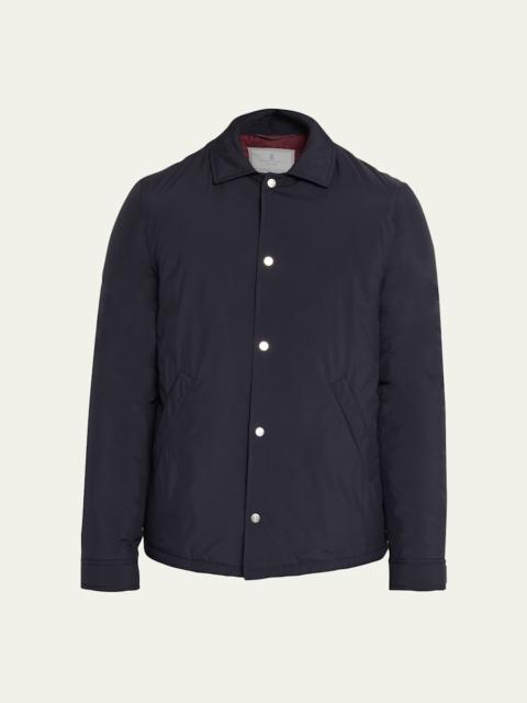 Brunello Cucinelli Men's Modern Fit Snap-Front Shirt Jacket