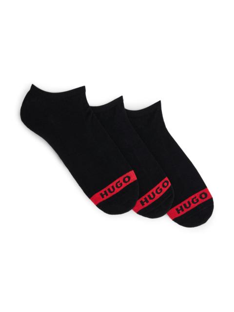 HUGO THREE-PACK OF INVISIBLE SOCKS WITH LOGOS