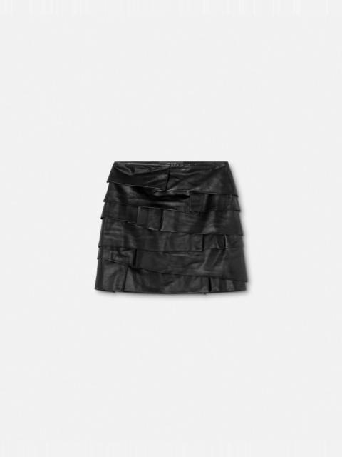 Fitted Leather Mini Skirt