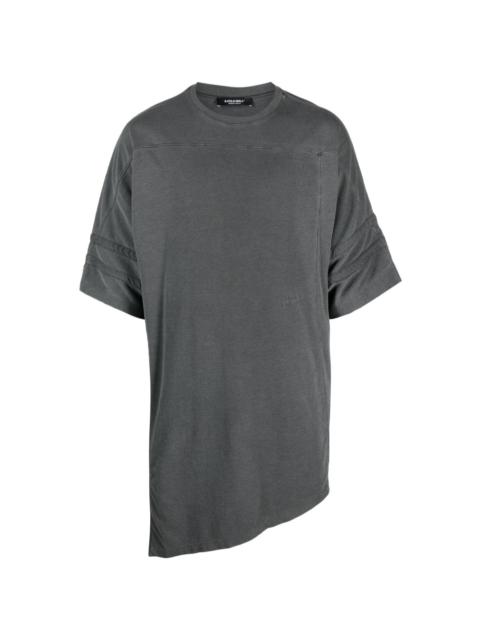 Contour asymmetric cotton-blend T-shirt