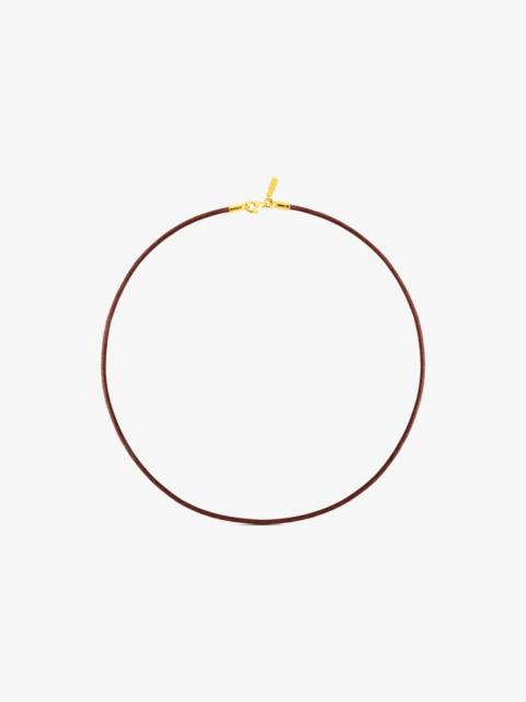 TOUS 2 mm brown leather Choker with clasp with 18K gold vermeil measuring 40 cm TOUS Chokers
