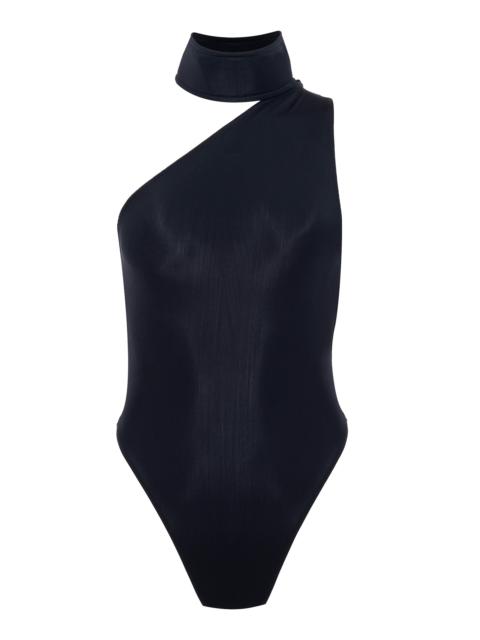 ADRIANA DEGREAS x Sabine Getty Choker-Detailed One-Piece Swimsuit black