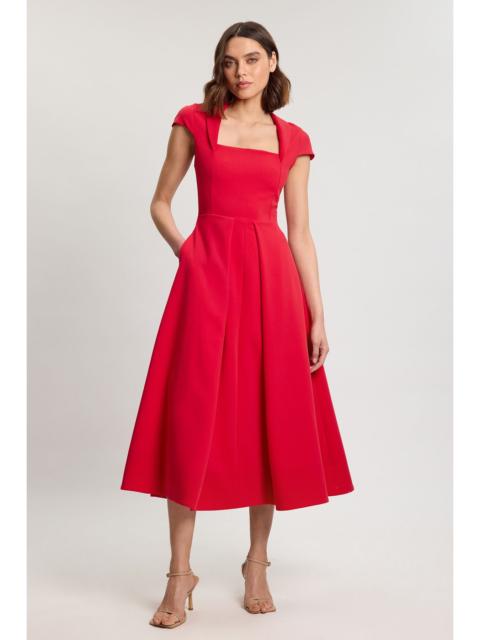 KAREN MILLEN Square Neck Tailored Full Skirted Maxi Dress