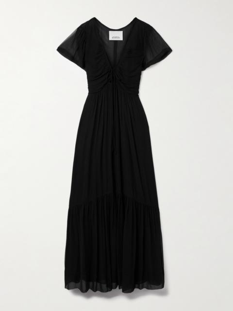 Isabel Marant Agathe Tiered Gathered Silk-crepon Maxi Dress