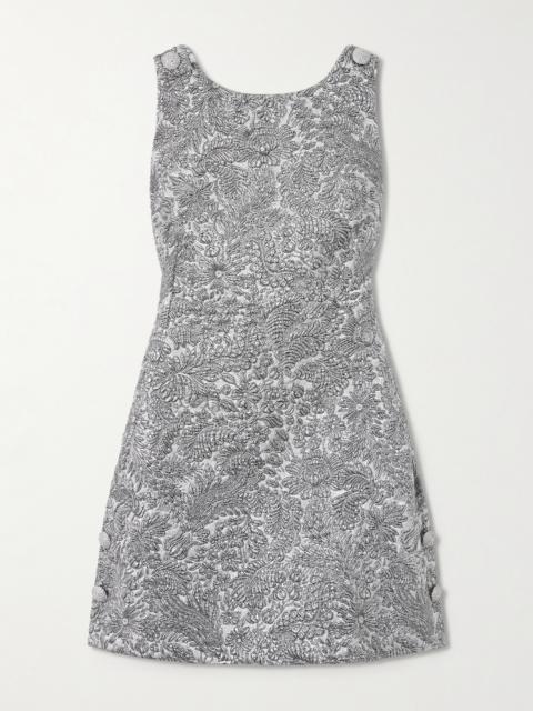 Dolce & Gabbana Open-back Crystal-embellished Brocade Mini Dress
