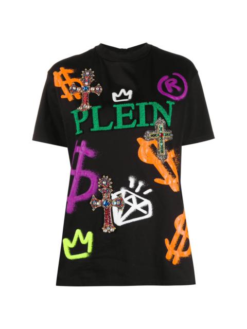 PHILIPP PLEIN baroque logo detail T-shirt