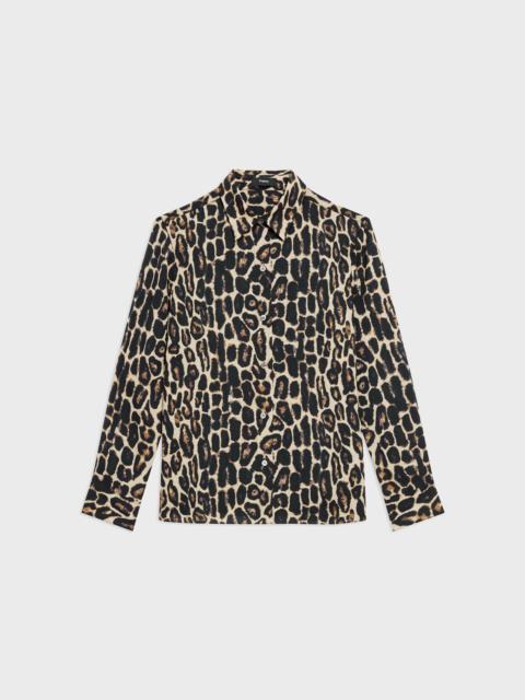 Theory Straight Shirt in Recycled Leopard Print Georgette