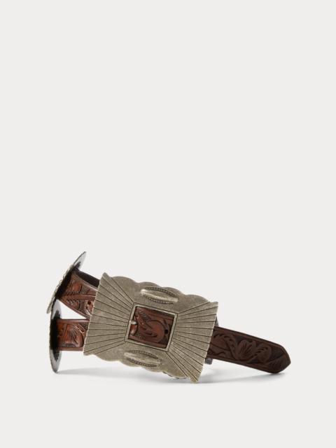 RRL by Ralph Lauren Hand-Tooled Leather Belt