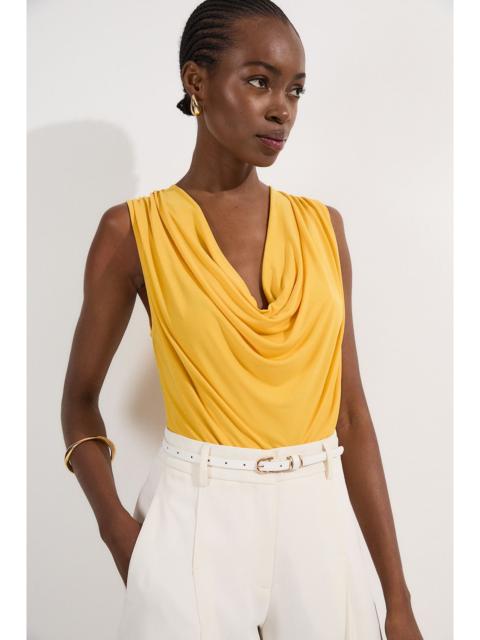 KAREN MILLEN Cowl Neck Jersey Bodysuit