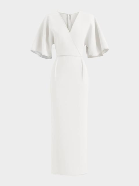 MATICEVSKI Benefit Flutter-Sleeve Midi Dress