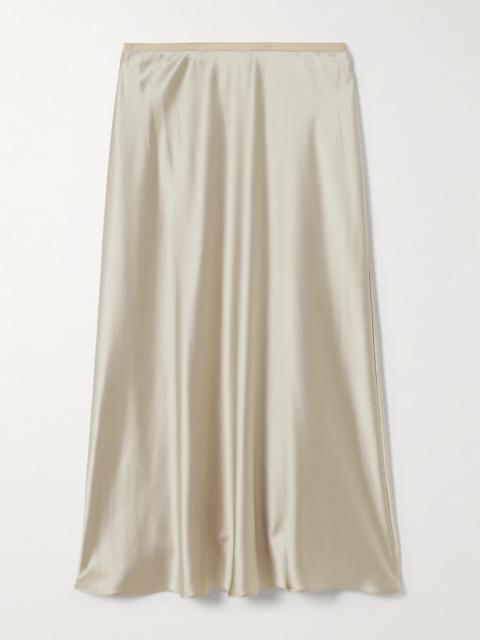 Max Mara Carnet Silk-satin Midi Skirt