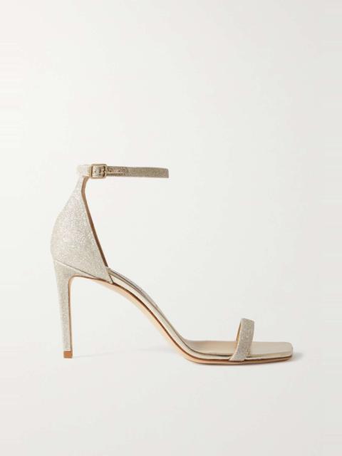JIMMY CHOO Alva 85 glittered leather sandals