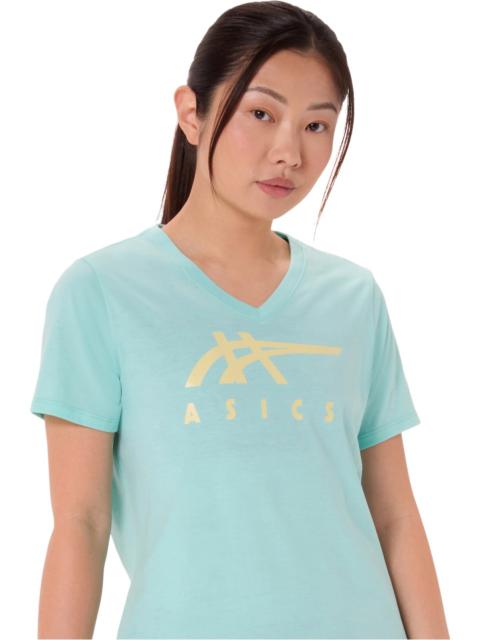 Asics WOMEN'S ASICS STRIPES V-NECK