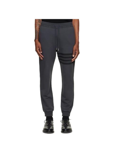 Thom Browne Gray Solid Loopback 4-Bar Sweatpants