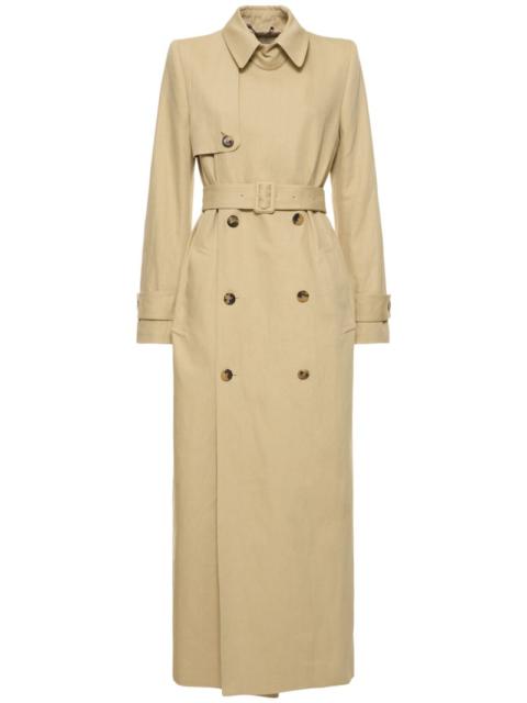 Dries Van Noten Linen blend gabardine long trench coat