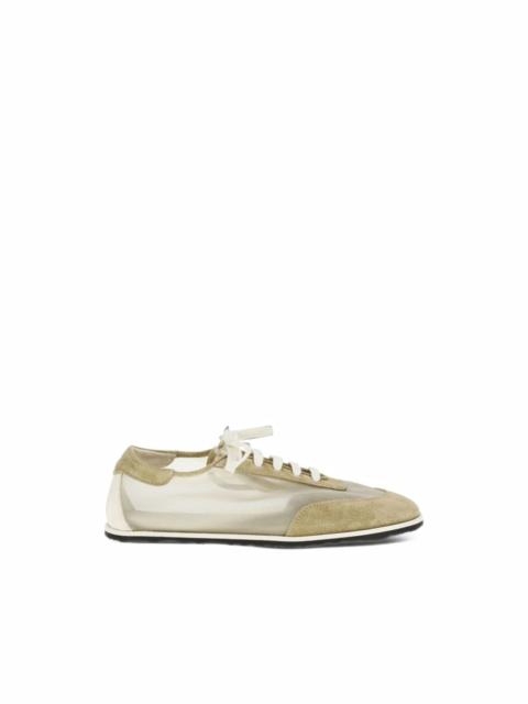 DEAR FRANCES mesh-panelled suede sneakers