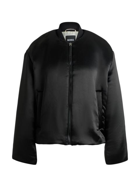 BOSS PADDED BOMBER JACKET IN SATIN