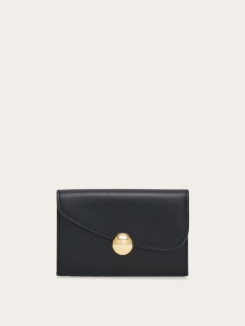 FERRAGAMO Asymmetrical flap credit card holder