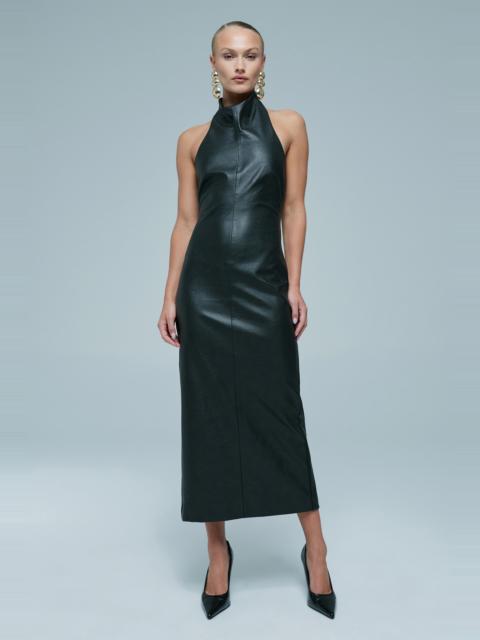 BARDOT Gina Vegan Leather Midi Dress In Black
