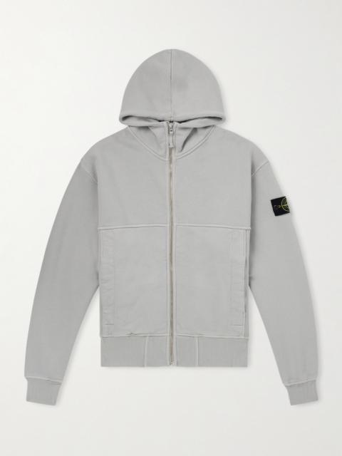 Stone Island Logo-Appliqued Cotton-Jersey Zip-Up Hoodie