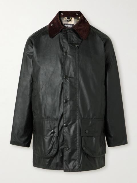 Barbour Beaufort Corduroy-Trimmed Waxed-Cotton Jacket