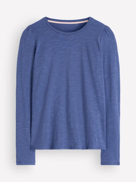 BODEN Cotton Crew Long Sleeve Top-True Navy