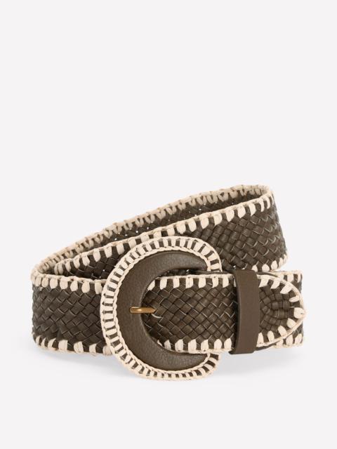 BODEN Woven Stitch Belt-Woodland Green