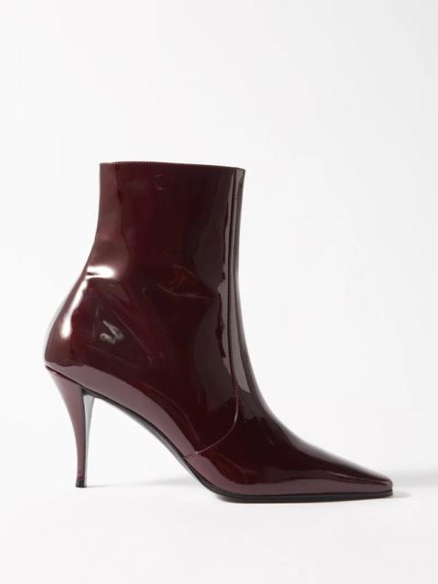 Violet 90 patent-leather ankle boots