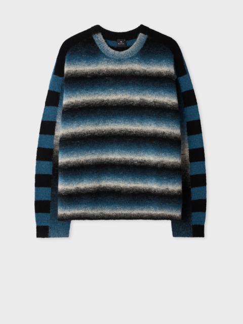 Paul Smith Black and Blue Space-Dye Intarsia Sweater