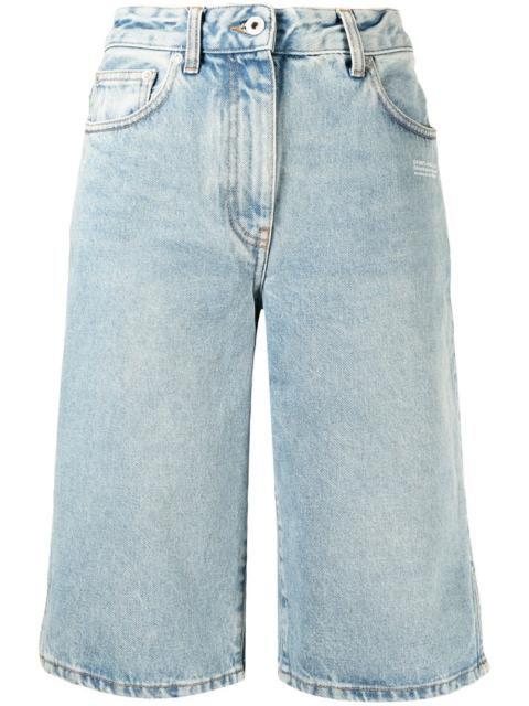 Off-White logo-print knee-length shorts