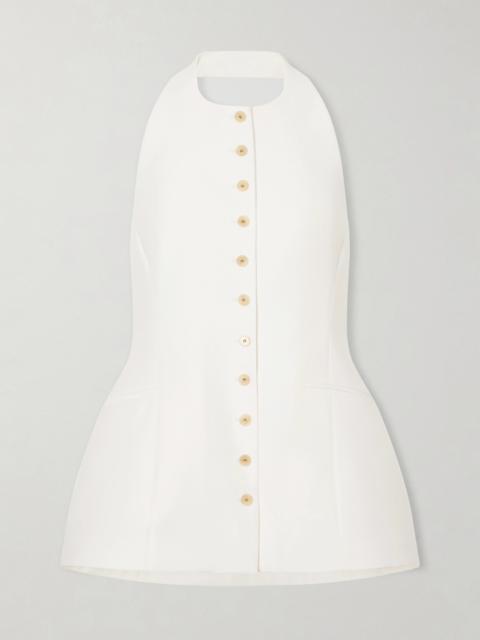 HEIRLOME Lupita Halterneck Sleeveless Wool And Silk-blend Top