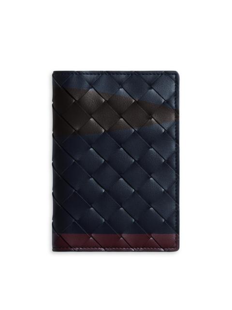 Bottega Veneta Tricolor Intrecciato Leather Passport Case - Midnight