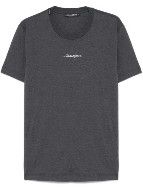 Dolce & Gabbana logo-embroidered cotton T-shirt