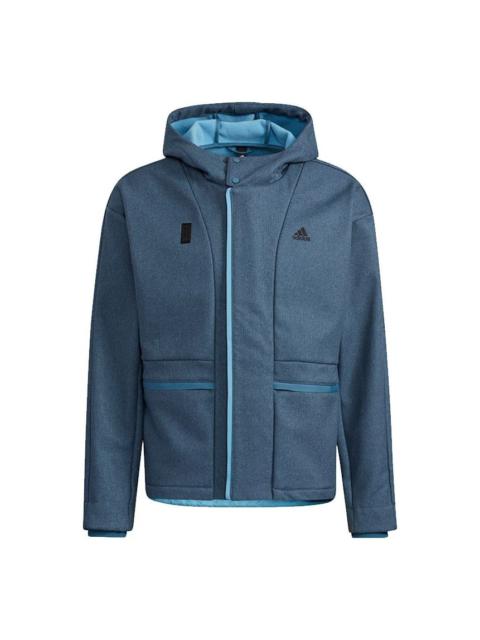 adidas Wj Wv Bond Jkt Small Logo Hooded Jacket Sky Blue H39219