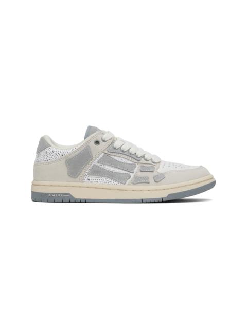 AMIRI Gray & White Crystal Suede Skel Top Low Sneakers