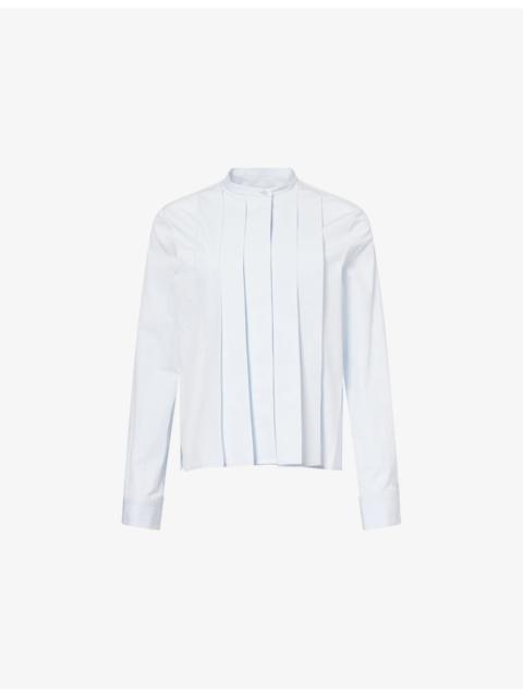TWP Close Call Pleated Cotton-Poplin Shirt
