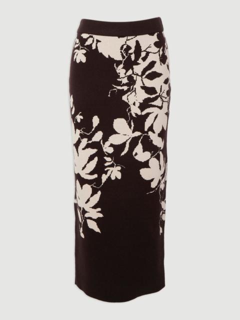 KAREN MILLEN Jacquard Floral Knitted Skirt